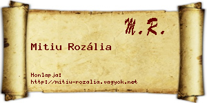 Mitiu Rozália névjegykártya